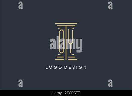 OY initial monogram with pillar shape logo design inspiration Stock Vector