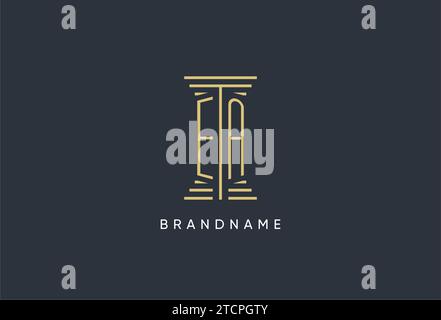 EA initial monogram with pillar shape logo design inspiration Stock Vector