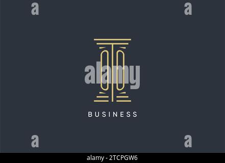 OO initial monogram with pillar shape logo design inspiration Stock Vector