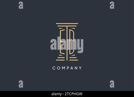 ED initial monogram with pillar shape logo design inspiration Stock Vector