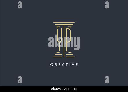 YP initial monogram with pillar shape logo design inspiration Stock Vector
