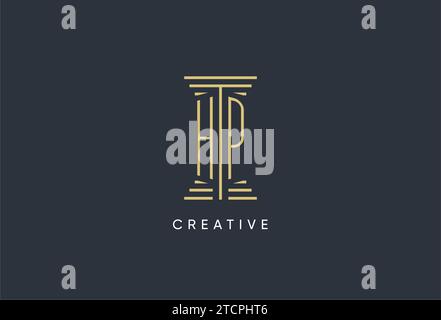 HP initial with pillar shape logo design, creative monogram logo design ...