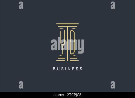YO initial monogram with pillar shape logo design inspiration Stock Vector