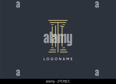 XT initial monogram with pillar shape logo design inspiration Stock Vector