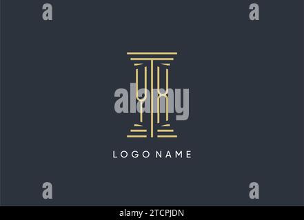 YX initial monogram with pillar shape logo design inspiration Stock Vector