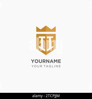 II monogram logo with geometric shield icon design inspiration Stock ...