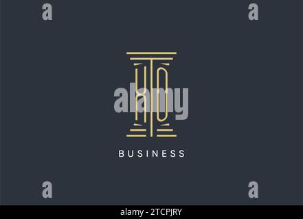 XO initial monogram with pillar shape logo design inspiration Stock Vector