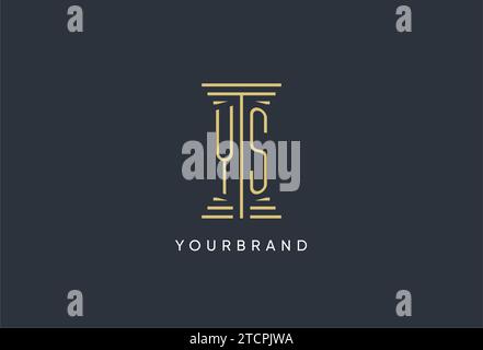 YS initial monogram with pillar shape logo design inspiration Stock Vector