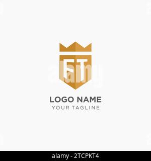 FT monogram logo with geometric shield icon design inspiration Stock ...