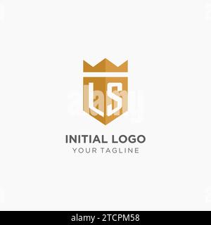 LS initial logo with shield and crown style design ideas Stock Vector ...