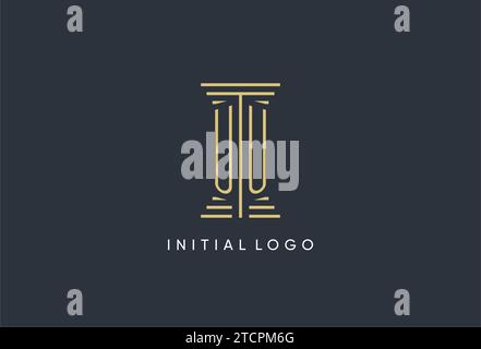 UU initial monogram with pillar shape logo design inspiration Stock Vector