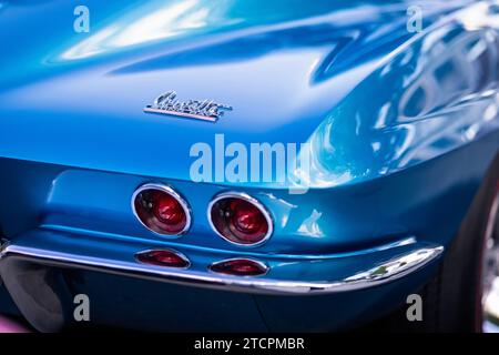Close Up  of the tail Lights of a 1967 Chevrolet Corvette Sting Ray Sports Coupe Stock Photo