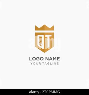 QT initial shield crown logo vector graphic Stock Vector Image & Art ...