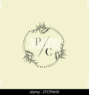 PC wedding initial logo letters in high quality professional design that will print well across any print media Stock Vector