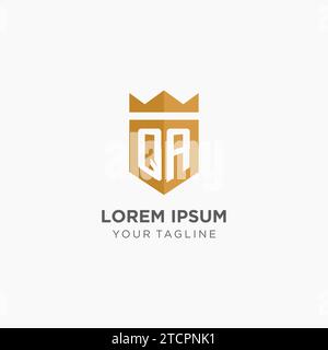 QA monogram logo with geometric shield icon design inspiration Stock ...