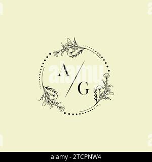 AG wedding initial logo letters in high quality professional design that will print well across any print media Stock Vector