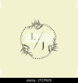 LJ wedding initial logo letters in high quality professional design that will print well across any print media Stock Vector