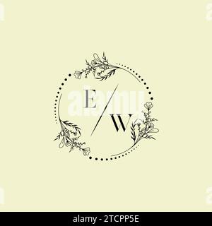 EW wedding initial logo letters in high quality professional design that will print well across any print media Stock Vector