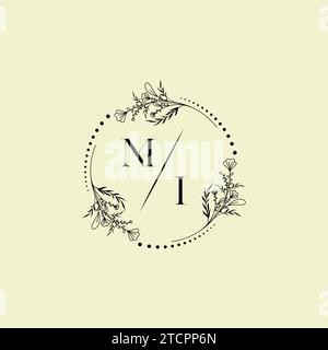 MI wedding initial logo letters in high quality professional design that will print well across any print media Stock Vector
