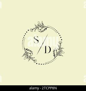 SD wedding initial logo letters in high quality professional design that will print well across any print media Stock Vector