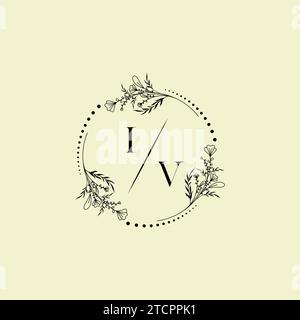 IV wedding initial logo letters in high quality professional design that will print well across any print media Stock Vector