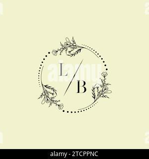 LB wedding initial logo letters in high quality professional design that will print well across any print media Stock Vector