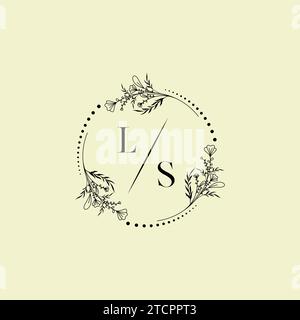 LS wedding initial logo letters in high quality professional design that will print well across any print media Stock Vector