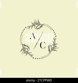 AC wedding initial logo letters in high quality professional design that will print well across any print media Stock Vector