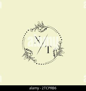 NT wedding initial logo letters in high quality professional design that will print well across any print media Stock Vector