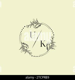 UK wedding initial logo letters in high quality professional design that will print well across any print media Stock Vector