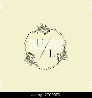 UL wedding initial logo letters in high quality professional design that will print well across any print media Stock Vector