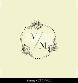 VM wedding initial logo letters in high quality professional design that will print well across any print media Stock Vector