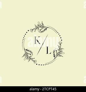 KL wedding initial logo letters in high quality professional design that will print well across any print media Stock Vector