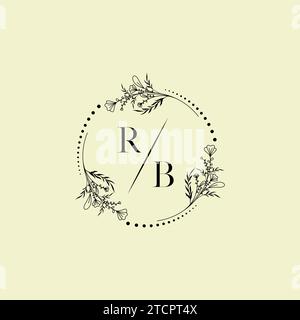 RB wedding initial logo letters in high quality professional design that will print well across any print media Stock Vector