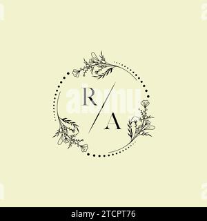 RA wedding initial logo letters in high quality professional design that will print well across any print media Stock Vector