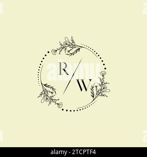 RW wedding initial logo letters in high quality professional design that will print well across any print media Stock Vector