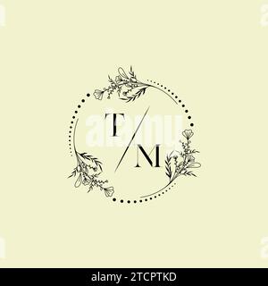 TM wedding initial logo letters in high quality professional design that will print well across any print media Stock Vector