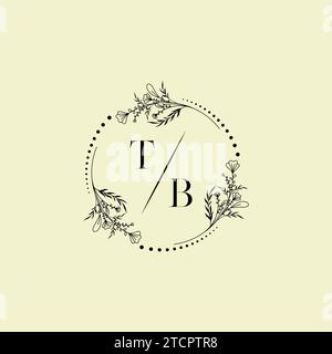 TB wedding initial logo letters in high quality professional design that will print well across any print media Stock Vector