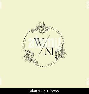 WM wedding initial logo letters in high quality professional design that will print well across any print media Stock Vector