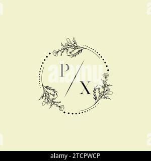 PX wedding initial logo letters in high quality professional design that will print well across any print media Stock Vector