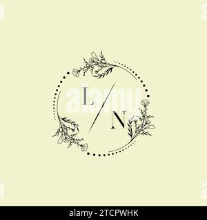 LN wedding initial logo letters in high quality professional design that will print well across any print media Stock Vector