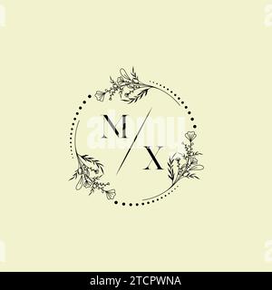 MX wedding initial logo letters in high quality professional design that will print well across any print media Stock Vector