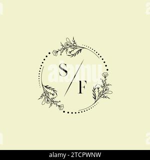 SF wedding initial logo letters in high quality professional design that will print well across any print media Stock Vector