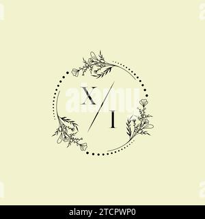 XI wedding initial logo letters in high quality professional design that will print well across any print media Stock Vector