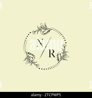 NR wedding initial logo letters in high quality professional design that will print well across any print media Stock Vector