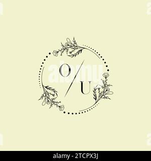 OU wedding initial logo letters in high quality professional design that will print well across any print media Stock Vector