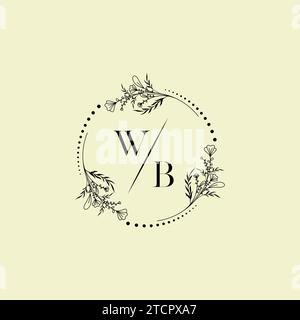 WB wedding initial logo letters in high quality professional design that will print well across any print media Stock Vector