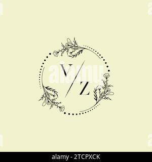 VZ wedding initial logo letters in high quality professional design that will print well across any print media Stock Vector