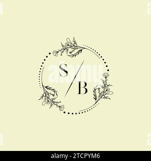 SB wedding initial logo letters in high quality professional design that will print well across any print media Stock Vector