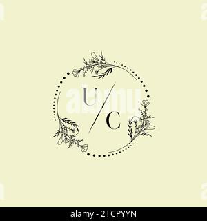 UC wedding initial logo letters in high quality professional design that will print well across any print media Stock Vector